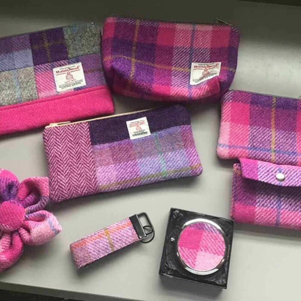 💜🩷Handmade Harris Tweed Accessories set🩷💜